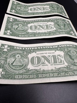 3 Consecutive 1957 $1 One Dollar US Silver Certificate Blue Seal Bills CH VF #85