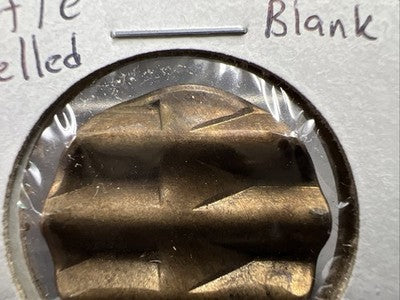 Waffled Cancelled Blank $1 US Small Size Brass Dollar