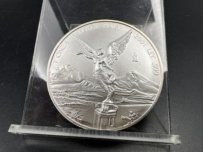 2001 Mo 1 oz Onza Mexico Libertad Gem BU UNC Ley .999 Plata Pura Semi SKU#A1