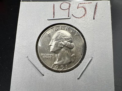 1951 P 25c Washington Silver Quarter AU SKU#A