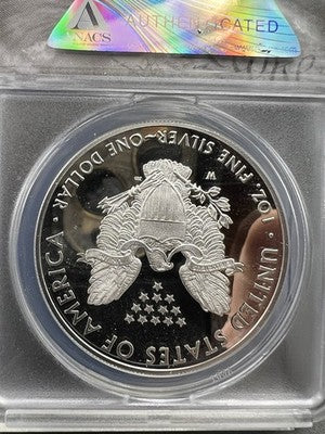 2018 W 1 Oz Proof American Silver Eagle PR70 DCAM ANACS #875