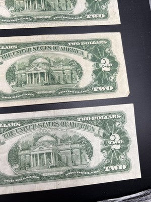 6 Note Set 1953 + ABC & 1963 & A $2 Two Dollar USN Legal Tender Red Seal Set #65