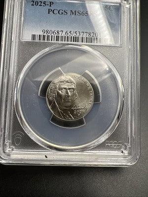 2025 P 5c Jefferson Nickel Coin PCGS MS65 Full Steps #201