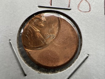 1989 1c Lincoln Memorial Cent Penny 50% Off Center BU UNC sk#3A