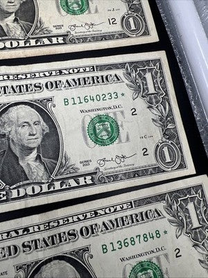 Lot of 10 2013 Star * $1 FRN Federal Reserve Notes Circ #314