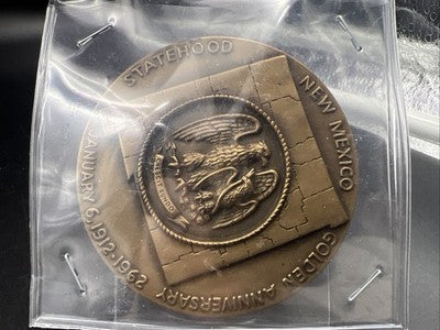 1962 50th Anniversary of New Mexico Large Bronze Medal Medallic Art Co