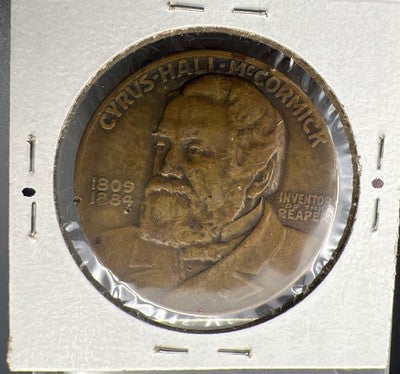 1931 Cyrus McCormick Bronze Medal Centennial Of The Reaper Metallic Art Co Circ