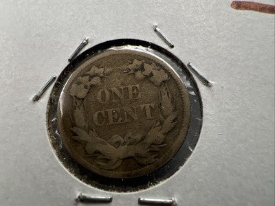 1858 1c Flying Eagle Cent Coin Low Leaves FS-901 Variety AG About Good Circ #B