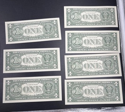 9 Consecutive 7777 Lucky Repeat 2009 $1 FRN Notes Choice UNC