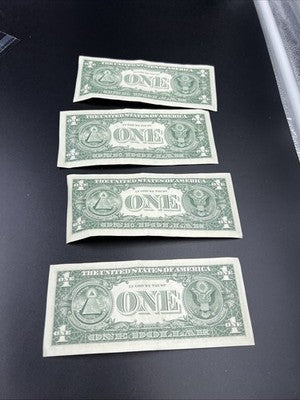 4 Consecutive 1977 FRN Federal Reserve Dollar Bill Notes CH VF Circ #122