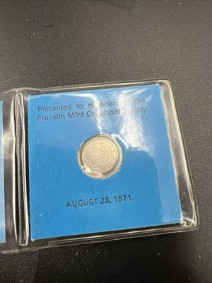 Franklin Mint Complimentary Miniature Silver Medal NO display card