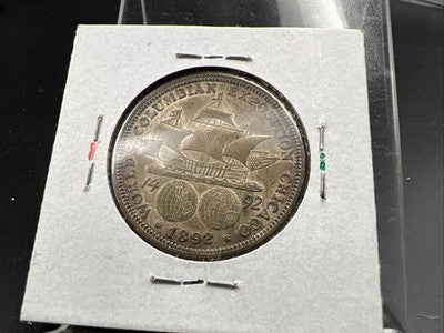 1892 US Christopher Columbian Columbus SILVER Half Dollar Choice XF EF / AU