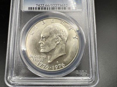 Bicentennial 1976 S $1 Ike Eisenhower 40% Silver Dollar Coin PCGS GEM MS66 #652