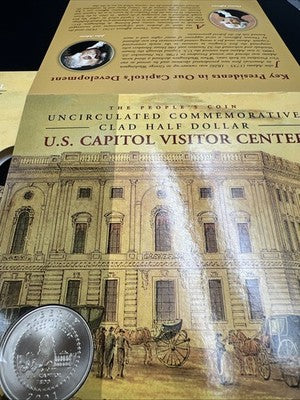 2001 Capitol Visitors Center Copper Nickel Half Dollar Coin in Gift Pack