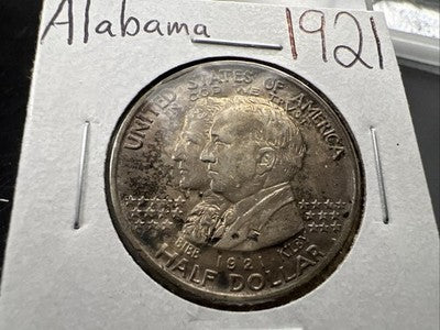 1921 50c Alabama Classic Commemorative Silver Half Dollar Coin AU About UNC