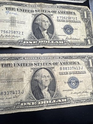 Lot of 10 1935 $1 One Dollar Blue Seal Silver Certificates Cull Very Circ #23