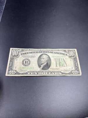 1934 A $10 FRN Ten Dollar Federal Reserve Note New York District VG Circ #96