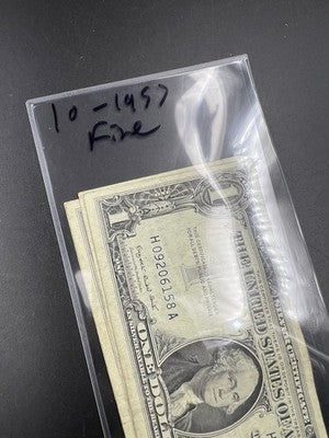 Lot of 10 1957 $1 Dollar Silver Certificate Blue Seal Notes Fine Circulated #58