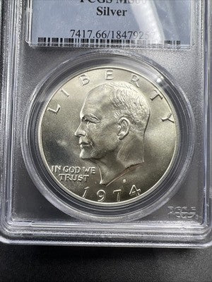 1974 S $1 Ike Eisenhower 40% Silver Dollar Coin PCGS MS66 Gem BU Certified #57