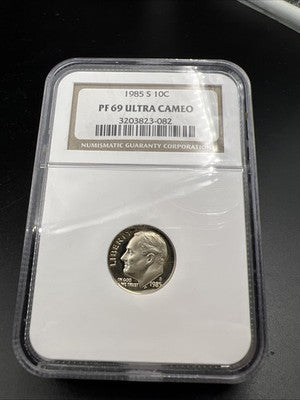 1985 S 10c Roosevelt Copper Nickel Proof Dime Coin NGC PF69 UCAM #083