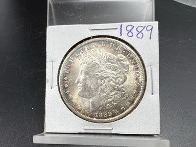 1889 P $1 Morgan Silver Dollar Coin CH BU Unc Neat Toning Toner