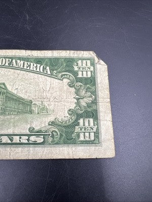 1934 A $10 FRN Ten Dollar Federal Reserve Note New York District VG Circ #27