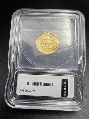 1943 1c Lincoln Steel Wheat Cent Penny Coin ICG 24K Plated