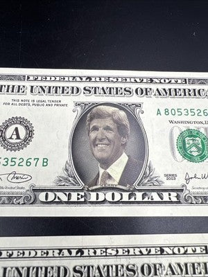 Lot of 2 2003 US $1 FRN UNC Details Bush Kerry Portrait Overlay 2004 Election