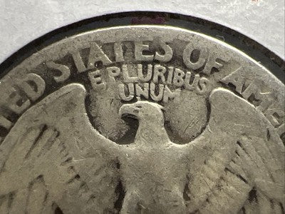 1941 25c Washington Silver Quarter Coin DDR Double Die Reverse AG #A