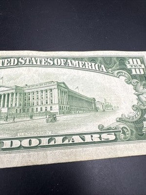 1934 A $10 FRN Ten Dollars Federal Reserve Note Fine Circ #61