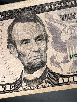 2013 $5 FRN Federal Reserve Note Fine Circ Low Serial #00005856