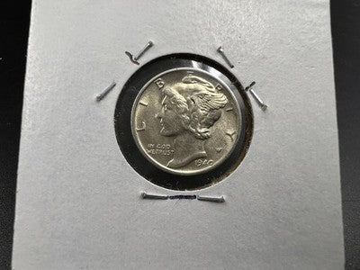 1940 S Mercury Silver Dime S / S FS-501 RPM Variety AU About UNC