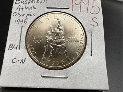 1995 S 50c Basketball Atlanta Olympics Commemorative Half Dollar Coin Gem BU S#1