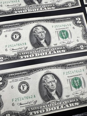 11 Consecutive 1976 FRN Two Dollar Bicentennial Bills UNC Atlanta District #37