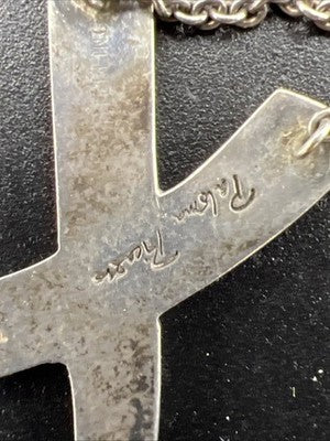 Tiffany & Co. Necklace Paloma Picasso X Kiss Graffiti Necklace Silver 16" USED