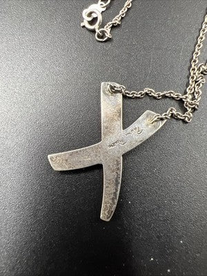 Tiffany & Co. Necklace Paloma Picasso X Kiss Graffiti Necklace Silver 16" USED