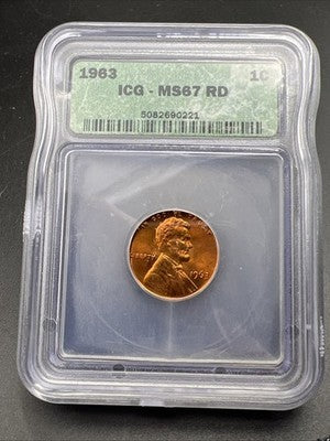 1963 p 1c Lincoln Memorial Cent ICG MS67 RD #221