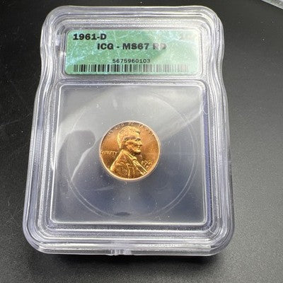 1961 D Lincoln Memorial Cent Penny Coin ICG MS67 #103