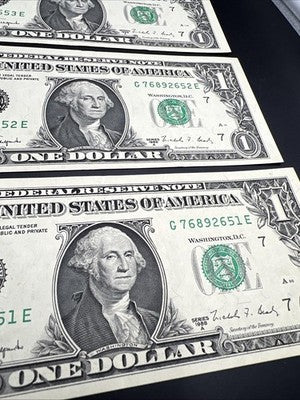 4 Consecutive 1988 A $1 FRN Federal Reserve Notes XF EF Circ #651
