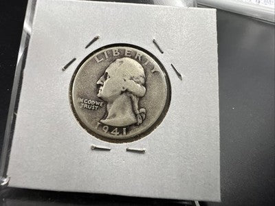 1941 25c Washington Silver Quarter Coin AG DDR Reverse Double Die Variety