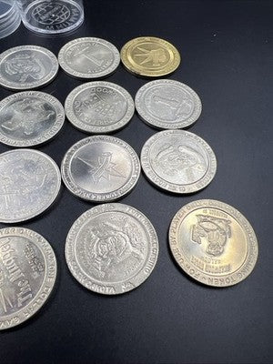 Lot of 20 $1 Casino Dollar Gaming Tokens Metal Circulated Conditions SKU#7547