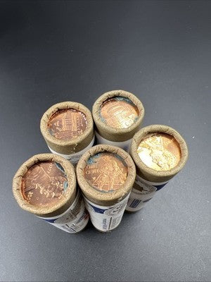 Lot of 5 Off Quality US Mint Rolls 2009 1c Lincoln Cent Penny Tarnish Toned Ends