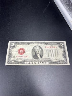1928 D $2 USN United States Note Red Seal Choice VG Circ #216