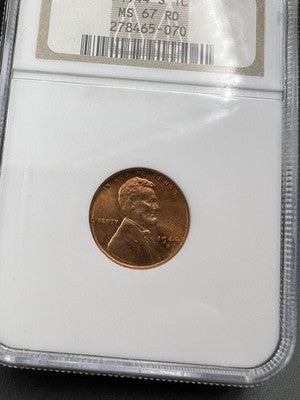 1944 S 1c Lincoln Wheat Cent Penny MS67 RD Some Toning #070