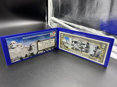Mount Rushmore Colorized Enhanced 2017 A 2 Two Dollar Federal Reserve Note Unc A