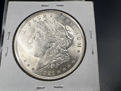 1921 P $1 Morgan Silver Dollar Coin Broken Ribbon Rev Variety Vam CH BU UNC