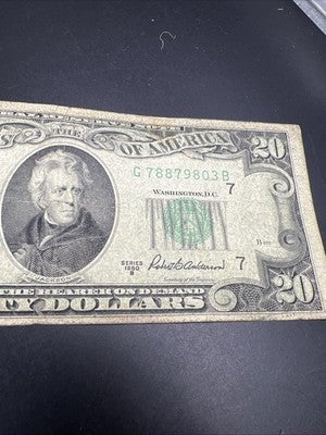 1950 B $20 FRN Federal Reserve Note Green Seal Very Circ #803