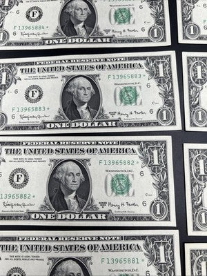 12 Consecutive 1963 A * Star FRN Federal Reserve Notes UNC Bills #886