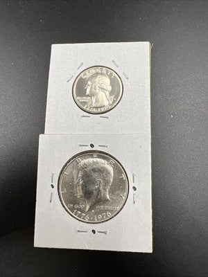 Bicentennial Collector's set 1976 S 40% Silver 25c & 50c Kennedy Half Dollar