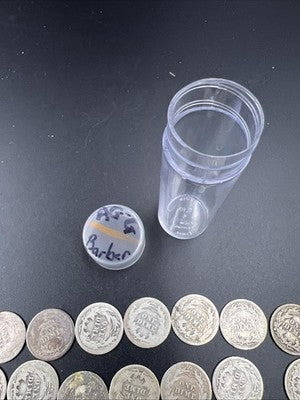 50 Coin Barber 90% Silver Dime Roll AG About Good Circ Conditions SK#g